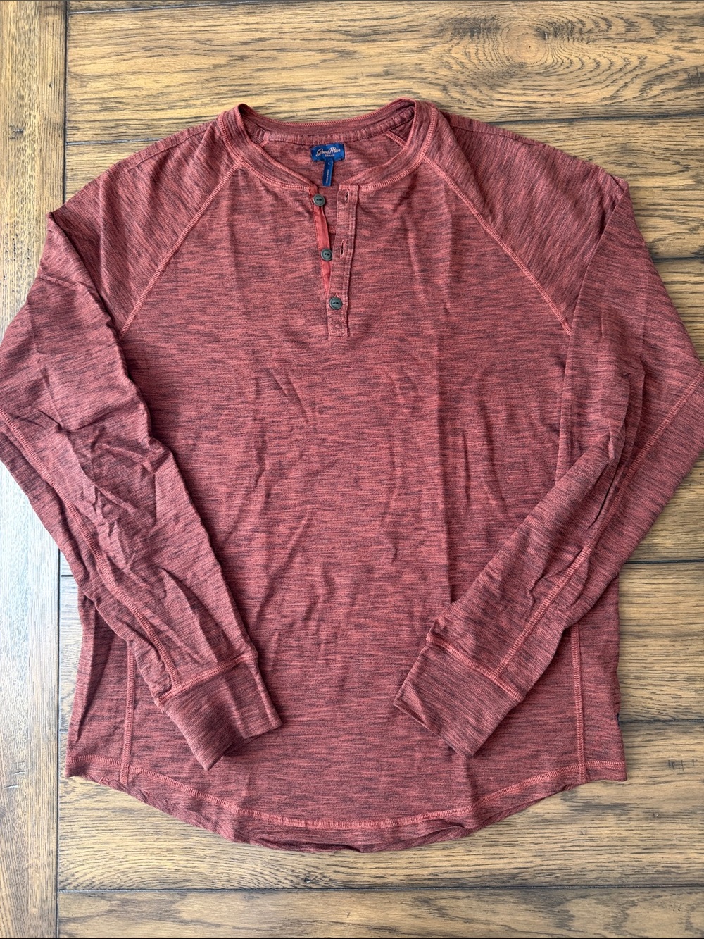 Good Man Brand Long-Sleeve Henley - Heathered Rust